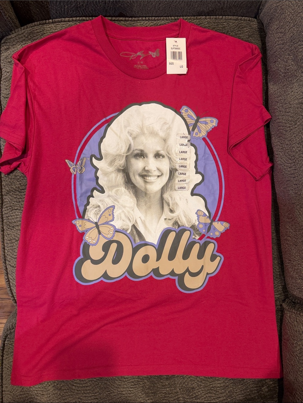 Bright Pink 'Dolly' Graphic Woman’s Tee - Large